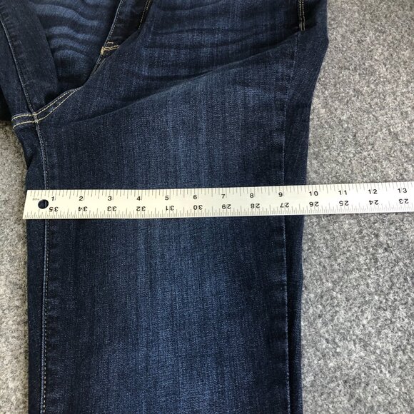 Judy Blue Flare Jeans Womens 11 30 Dark Wash Stretch Wide Leg Raw Hem - Picture 10 of 13